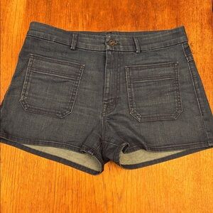 MOTHER Bright Eyes Patch Pocket Denim Shorts 28